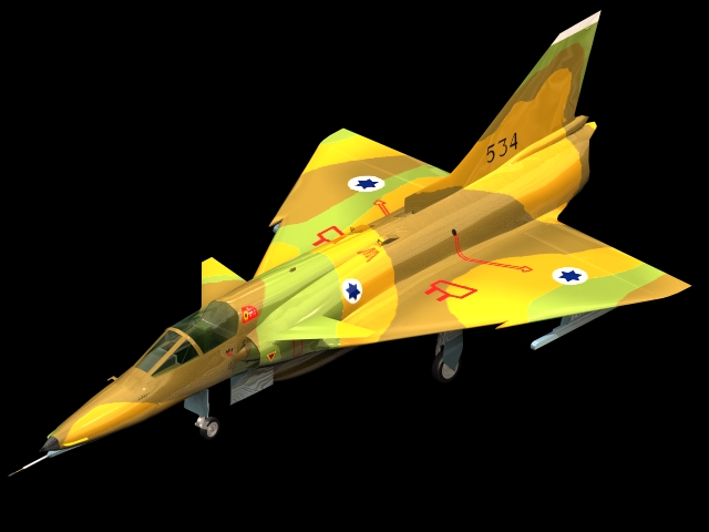IAI Kfir C7 Fighter-bomber 3d rendering