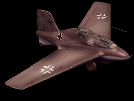 Messerschmitt Me 163 fighter aircraft 3d model preview