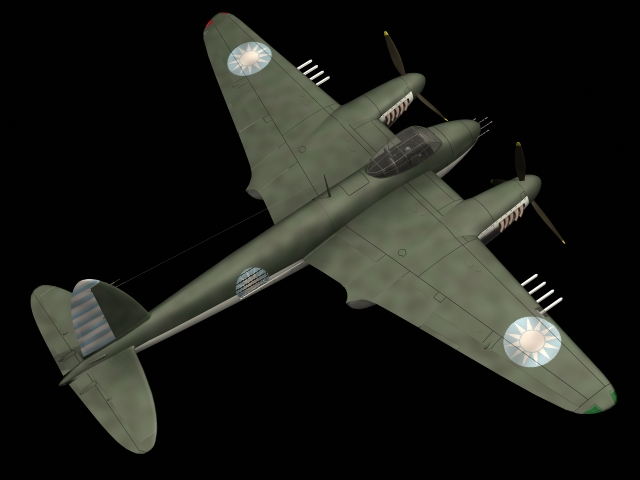 De Havilland Mosquito fast bomber 3d rendering