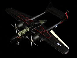 P-61 Black Widow night fighter 3d model preview