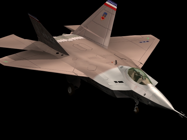 YF-22 Lightning II prototype fighter 3d rendering