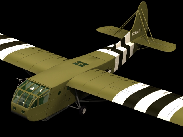 CG-4A Hadrian military glider 3d rendering
