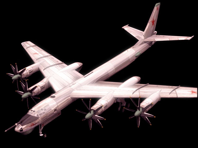 Tupolev Tu-95 Bear strategic bomber 3d rendering