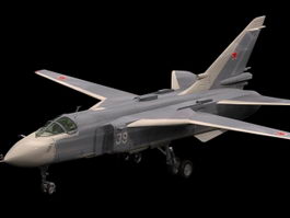 Sukhoi Su-24 Fencer attack aircraft 3d model preview