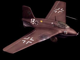 Messerschmitt Me 163B fighter 3d model preview