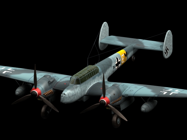 Messerschmitt Bf 110 G-2 fighter-bomber 3d rendering
