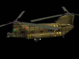 CH-47 chinook transport helicopter 3d model preview