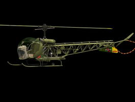 H-13 Sioux light helicopter 3d model preview