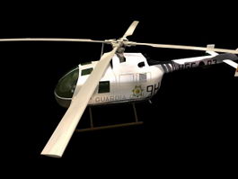 BO 105 utility helicopter 3d model preview