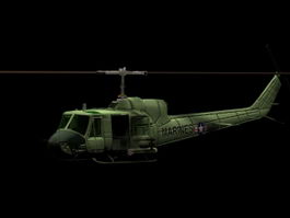 UH-1H Huey utility helicopter 3d model preview