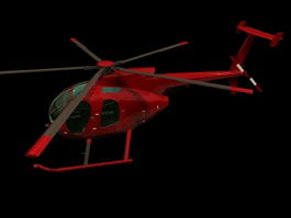 Hughes 500D utility helicopter 3d model preview