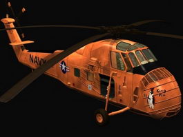 Sikorsky H-34 helicopter 3d model preview