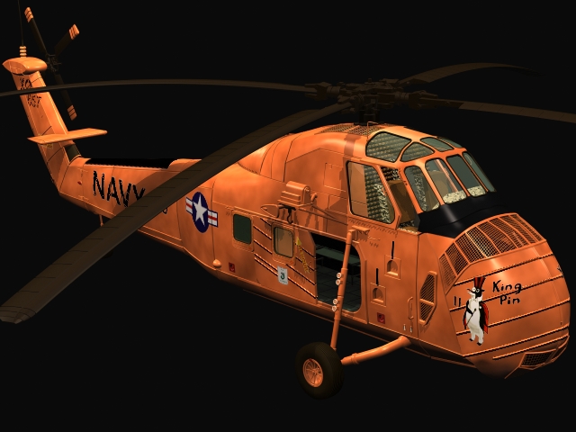 Sikorsky H-34 helicopter 3d rendering