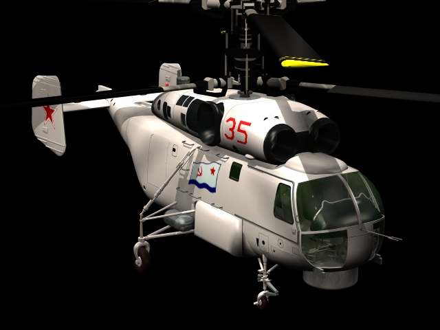Kamov Ka-27 Helix military helicopter 3d rendering