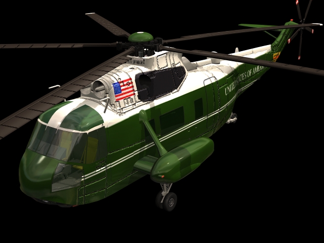 VH-3D Sea King helicopter 3d rendering