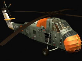UH-34 choctaw helicopter 3d model preview