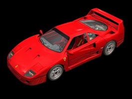 Ferrari F40 two-door coupe 3d model preview