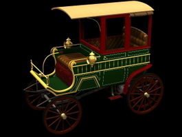1900 wood station wagon 3d model preview