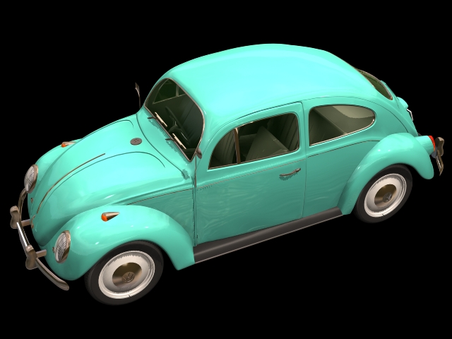 Volkswagen Beetle 2-door saloon 3d rendering