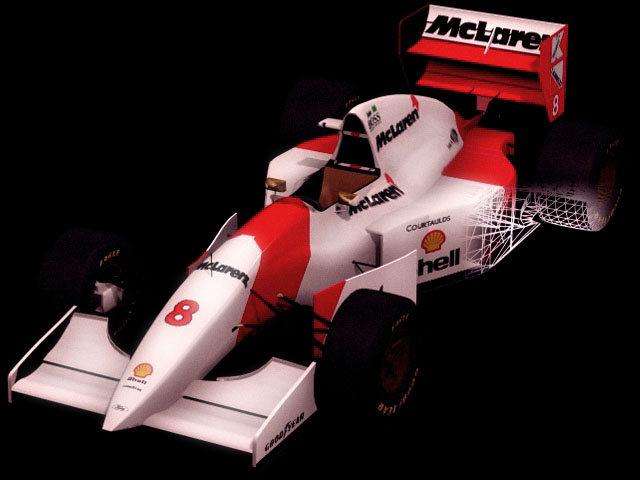 McLaren MP4/8 racing car 3d rendering