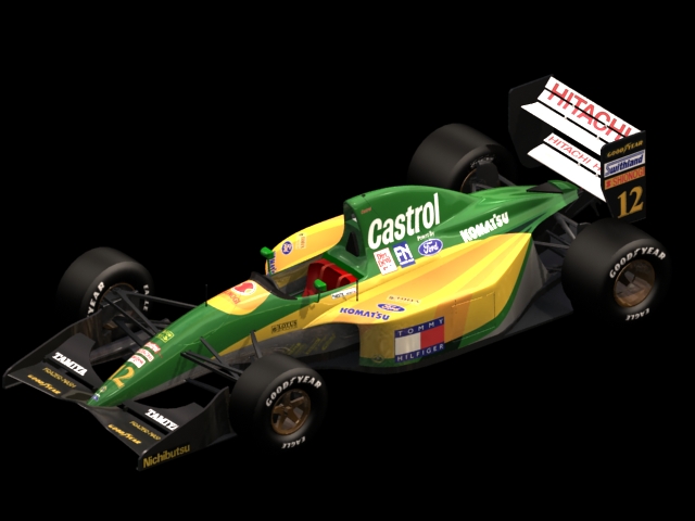 Lotus 107 racing car 3d rendering