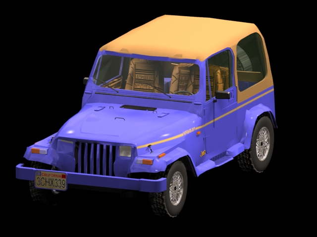 Jeep Wrangler convertible 3d rendering