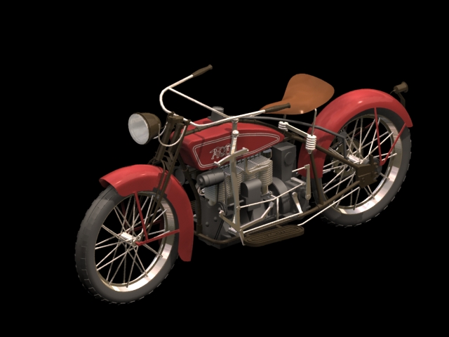 1924 Ace motorcycle 3d rendering
