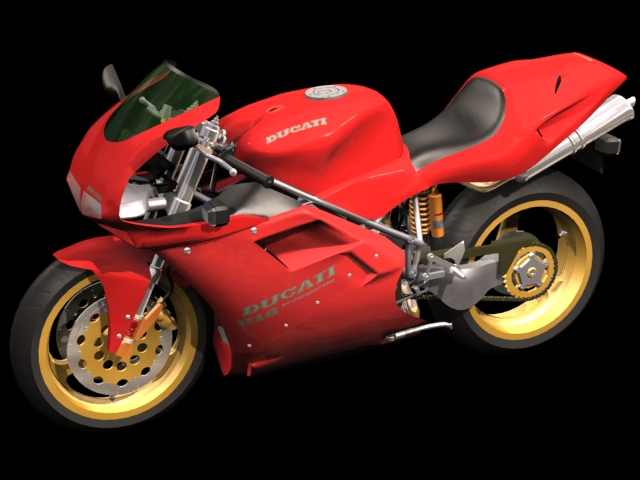 Ducati 916 sport motorcycle 3d rendering