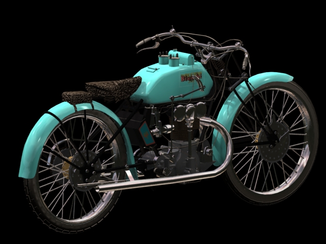 Bianchi motorcycle 3d rendering