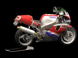 Yamaha FZ750 sport motorcycle 3d model preview
