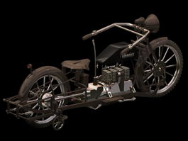 Vintage motorcycle 3d model preview