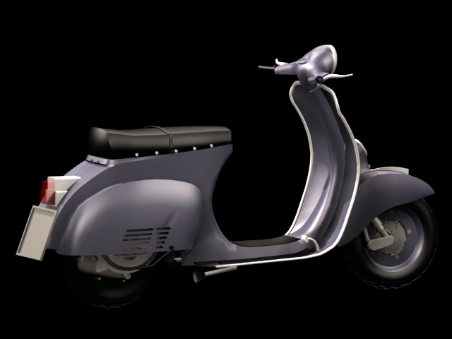Vespa motor scooter 3d rendering