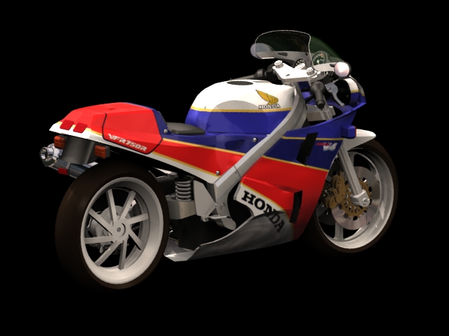 Honda VFR750F motorcycle 3d rendering