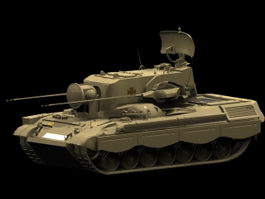 Flakpanzer Gepard tank 3d model preview