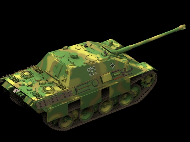 Panther destroyed tank 3d rendering
