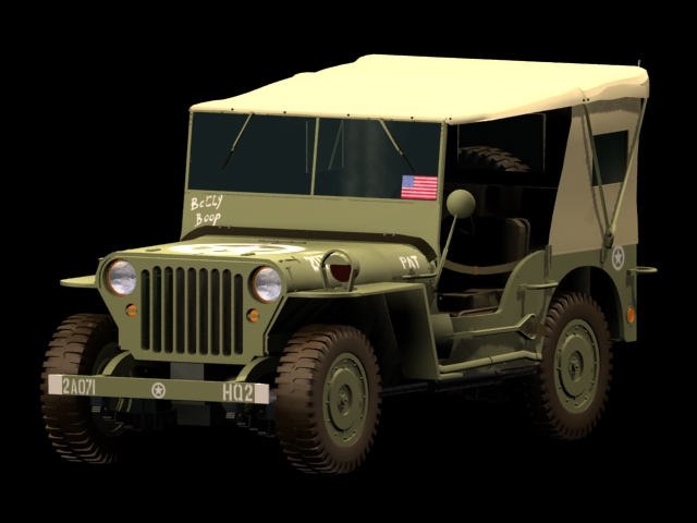 Jeep Willys 3d rendering