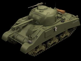M4A3 Sherman Medium tank 3d model preview