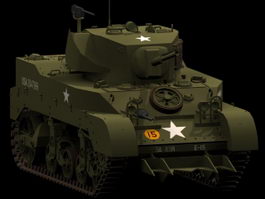 M5A1 Light tank 3d model preview