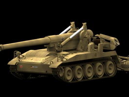 M110A2 self-propelled artillery 3d model preview