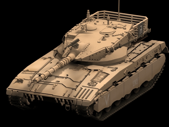 Merkava main battle tank 3d rendering