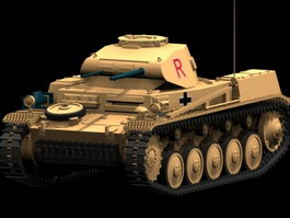 Panzer II tank 3d model preview