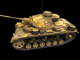 Panzer III medium tank 3d model preview