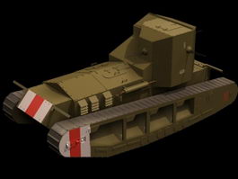 Whippet Mk A medium tank 3d model preview