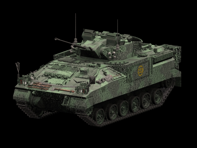 Warrior tracked armoured vehicle 3d rendering