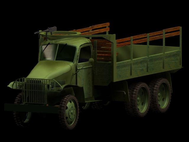 U.S. Army gun truck 3d rendering