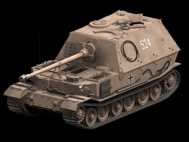Jagdpanzer Tiger (P) Elefant tank destroyer 3d rendering