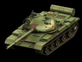 T-62 Russian tank 3d model preview