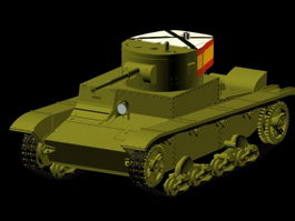 T-26 tank 3d model preview