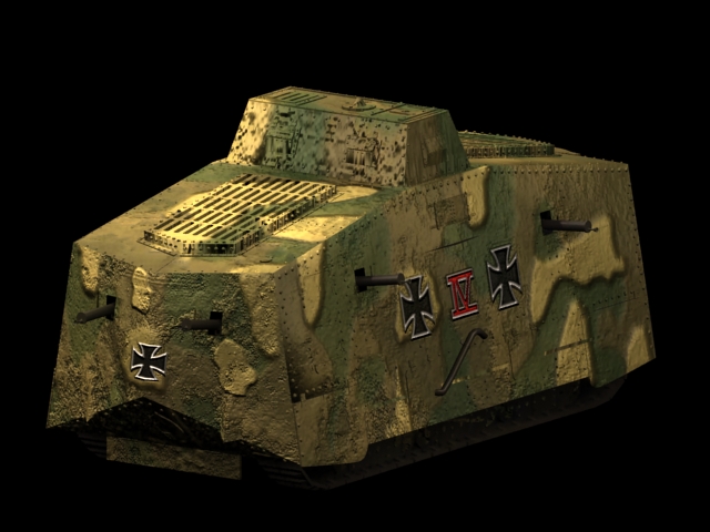 Sturmpanzerwagen Oberschlesien tank 3d rendering