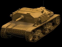 Semovente self-propelled gun 3d model preview